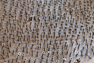 Texture of metal screws