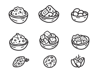 Fruit Crumble Minimalist 2D Line Drawing
