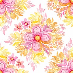 Watercolor Floral Pattern: Delicate Bloom, Artistic Design for Spring and Summer Projects