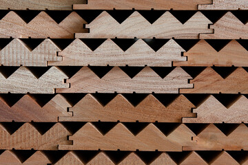 Beautifully worked wood seamless geometric pattern with triangles