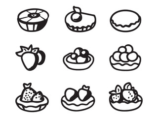 Fruit Tart Minimalist 2D Line Design