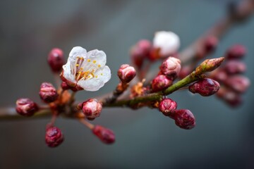 Blossom and Buds on Branch