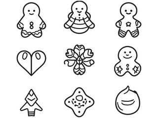 Gingerbread Minimalist 2D Line Design