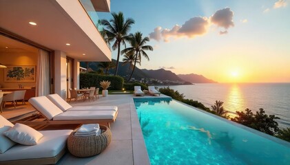 Luxury holiday villa with private pool and stunning ocean views Enjoy breathtaking sunsets and spacious interiors, perfect for a relaxing getaway , paradise, exclusive