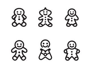 Gingerbread Minimalist 2D Line Illustration