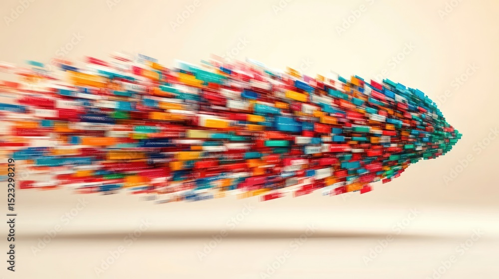Poster abstract colorful blocks in motion