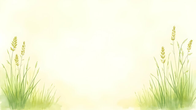 Watercolor Wild Grass Texture Illustration