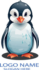 Baby Penguins Logo icon vector .