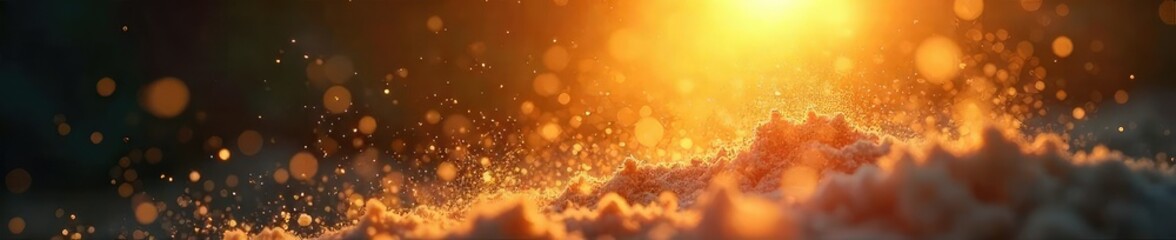 Sunlight illuminates swirling motes of dust, creating a mesmerizing ethereal glow in a sunbeam A captivating image of natural beauty found in the seemingly mundane , shimmer, atmosphere