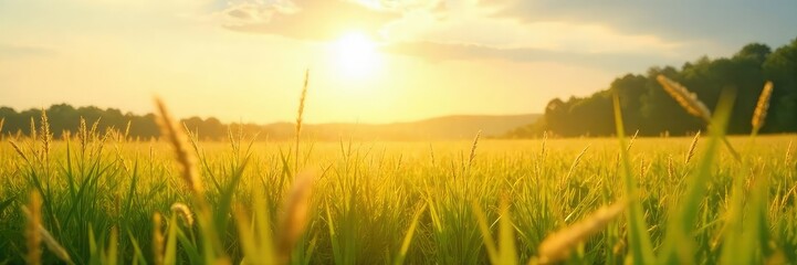 Sunlight filters through tall grasses in a wide open field, creating a dreamy, ethereal atmosphere Perfect for nature, serenity, and peaceful backgrounds , steppe, background