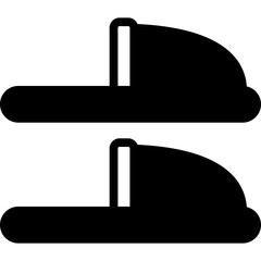 slippers icon illustration design with solid