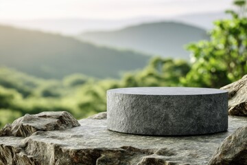 Stone Platform with Mountain View