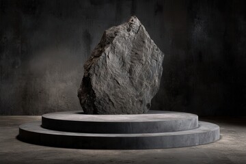 Rock on Concrete Platform
