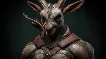 Fantasy Deer Archer Character Portrait