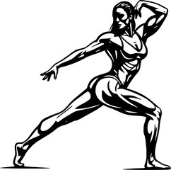 Bodybuilder woman silhouette vector, Bodybuilder logo, Bodybuilder vector illustration	