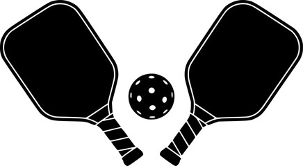 set of Pickleball paddle with ball flat vector icon for sports apps and websites
