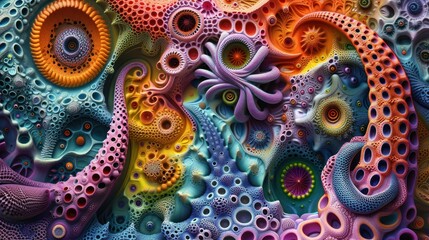 Vibrant, intricate, organic, abstract design