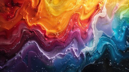 Vibrant liquid abstract swirls of color