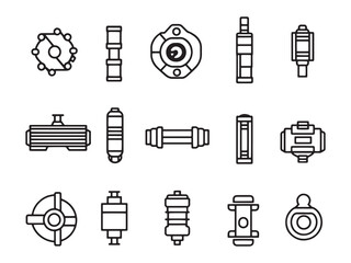 Hydraulic Cylinder Ultra Minimalist 2D Line Art Version