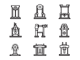 Hydraulic Press Ultra Minimalist 2D Line Art Version