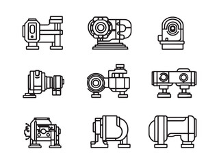 Hydraulic Pump Ultra Minimalist 2D Line Art Version
