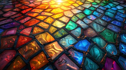 Vibrant mosaic tile pattern