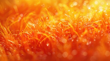 Vibrant orange grass close-up