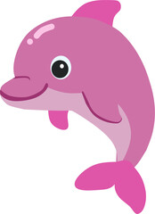 Pink dolphin cartoon