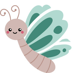 cute butterfly insect cartoon illustration