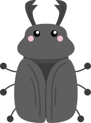 cute beetle insect cartoon illustration