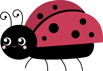 cute ladybug insect cartoon illustration