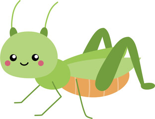 cute grasshopper insect cartoon illustration