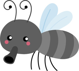 cute fly insect cartoon illustration