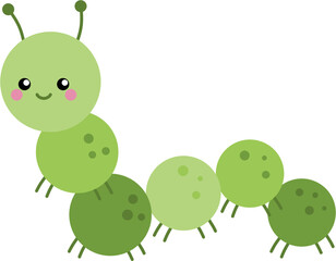 cute caterpillar insect cartoon illustration