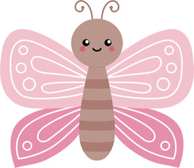 cute butterfly insect cartoon illustration