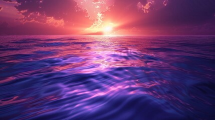 Vibrant sunset over a tranquil ocean