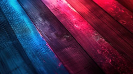 Vibrant wood planks in vibrant hues