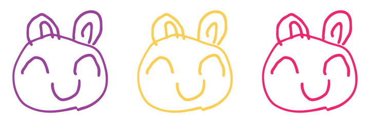 Cats Illustration made by children. With colorful doodle style.