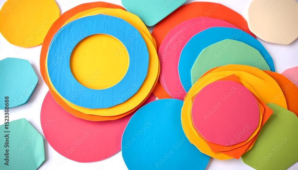 Poster abstract colourful circles, create a vibrant and playful design