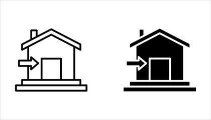 Building Entry icon set, vector illustration on white background.