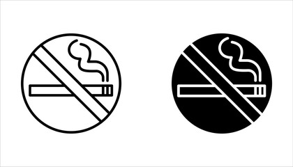 The best of No Smoking icon set, vector illustration on white background.