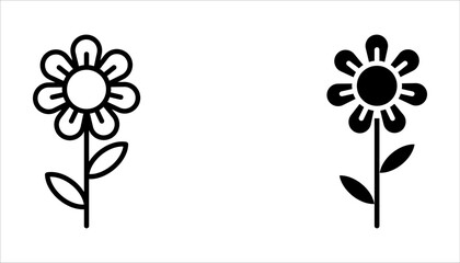 Flower icon set, vector illustration on white background.
