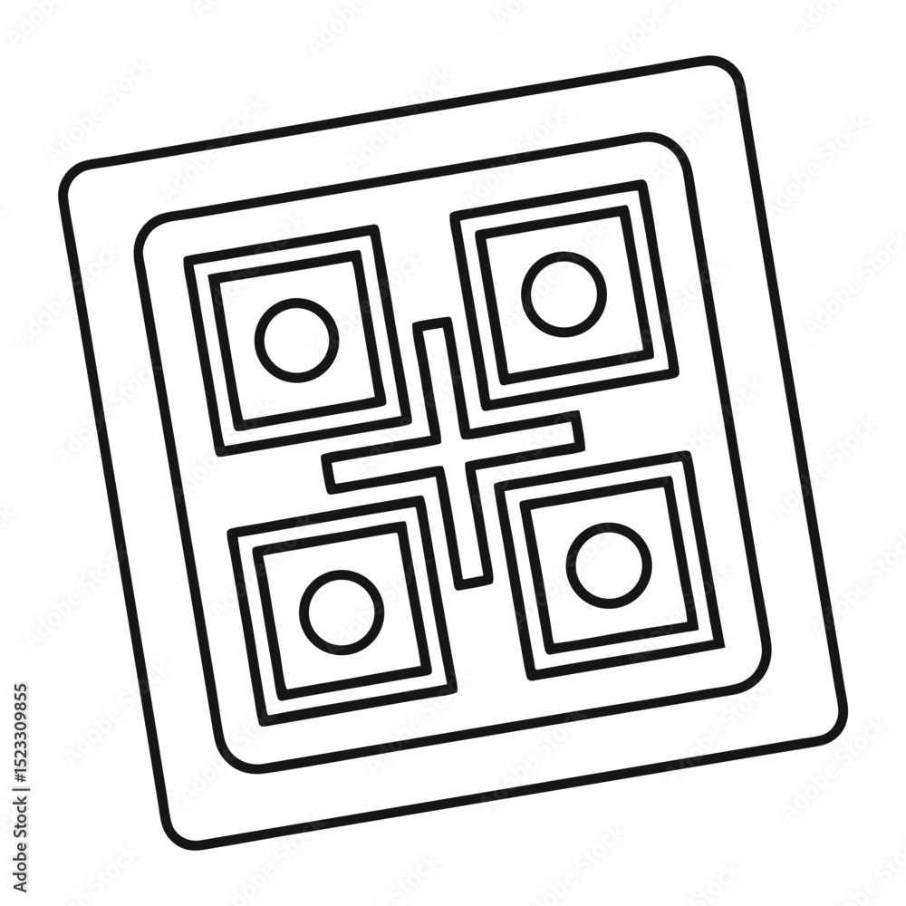 Poster Abstract geometric composition featuring intersecting lines and circular details