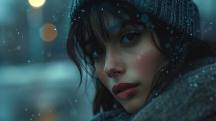 Winter portrait of a woman