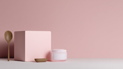 Soft matte pink square box packaging mockup