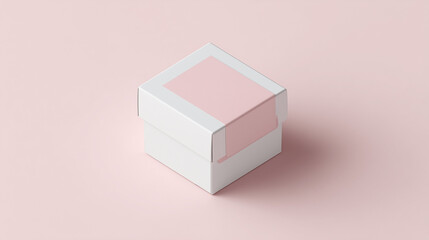 Obraz premium Pastel pink gift box design isolated on white background