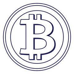 Obraz premium Bitcoin cryptocurrency digital currency logo outline icon cryptocurrency finance technology concept