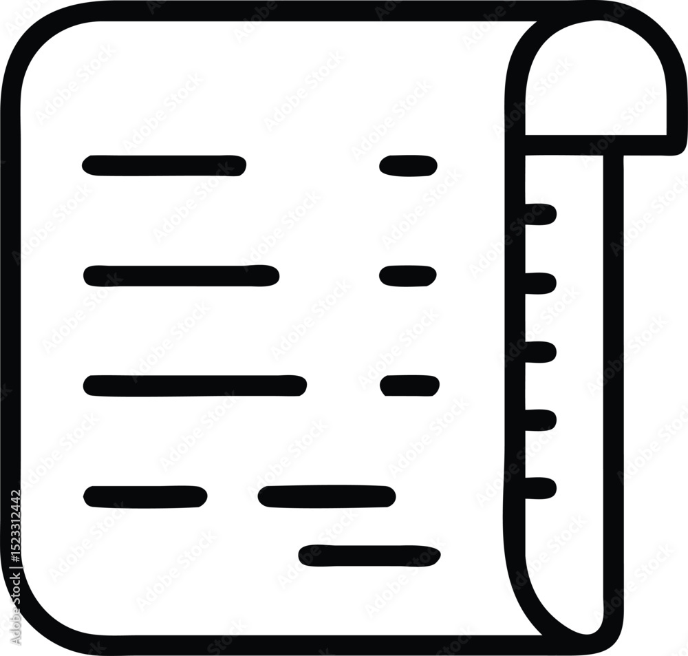 Poster black ledger outline icon in silhouette style representing financial documentation