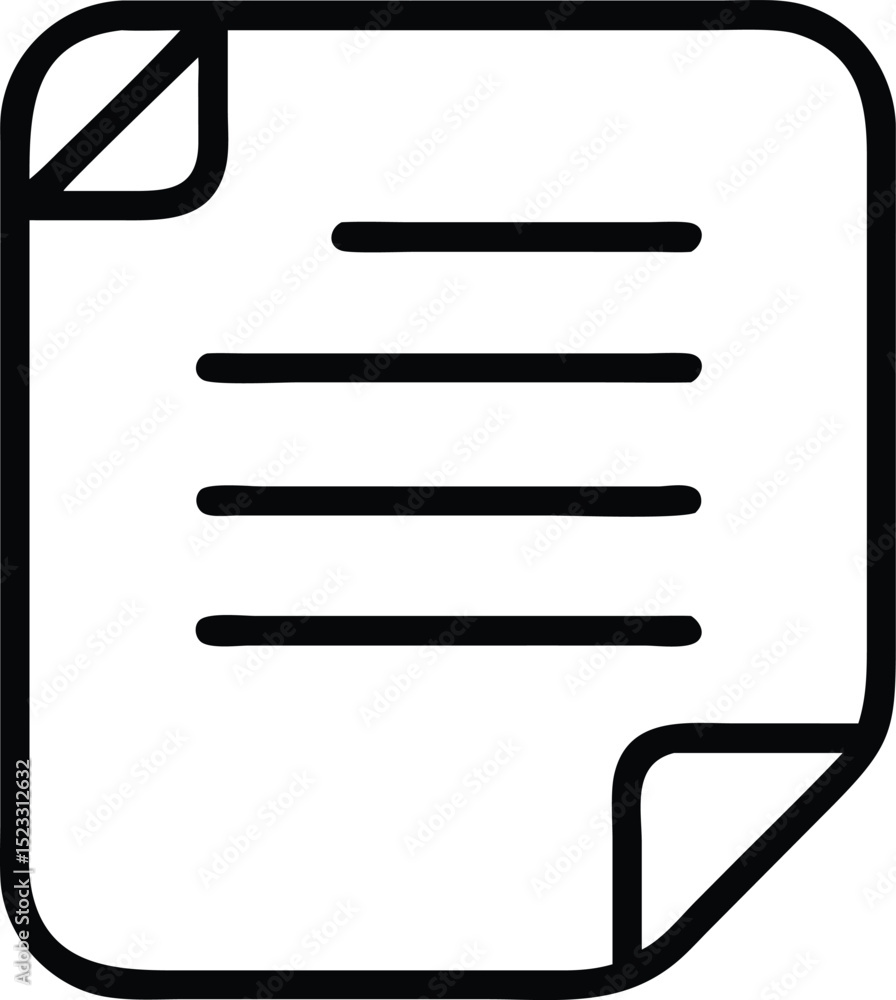 Poster Black outline file icon with transparency for website navigation and user interface