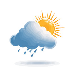 Sunny Day with Rain Cloud Vector